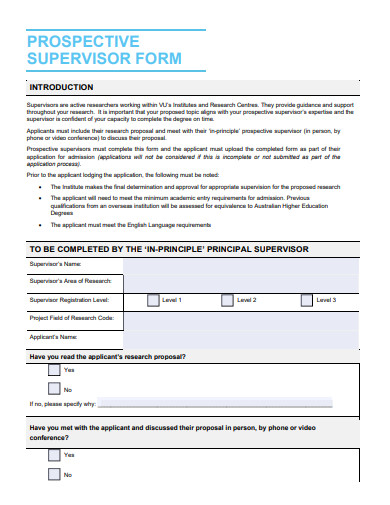 prospective supervisor form template