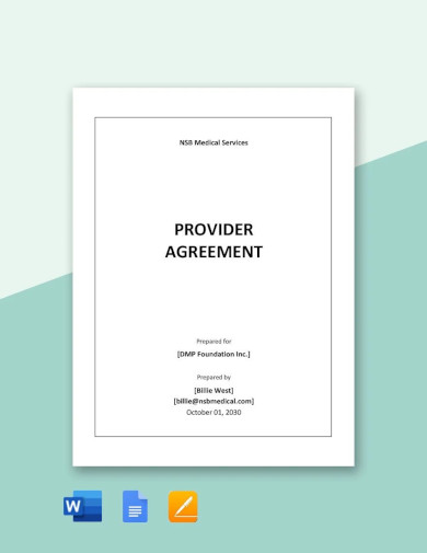 provider agreement template