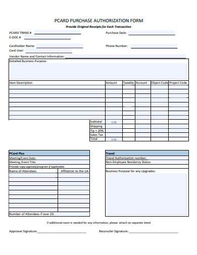 purchase authorization form template