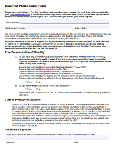 qualified professional form template