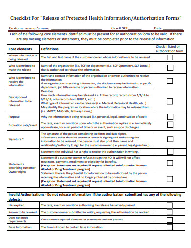 release checklist in pdf