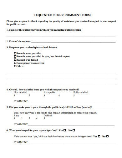 requester public comment form template