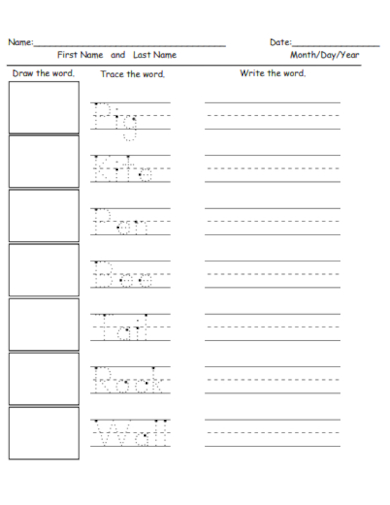 sample 1st grade tracing worksheet template
