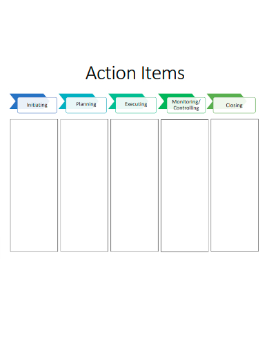 sample action items formal templates