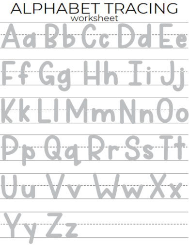 sample alphabet tracing worksheet template