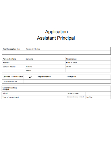 sample assistant principal application template