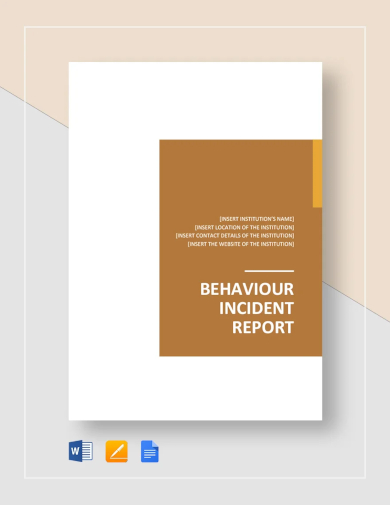 sample behavior incident report template