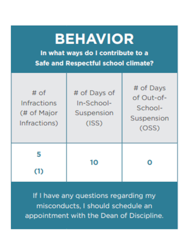 sample behavior report basic template