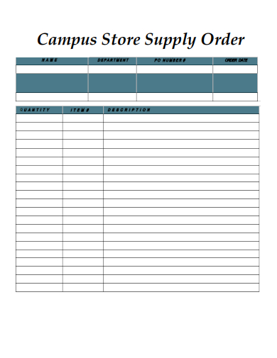 sample campus store supply order form template