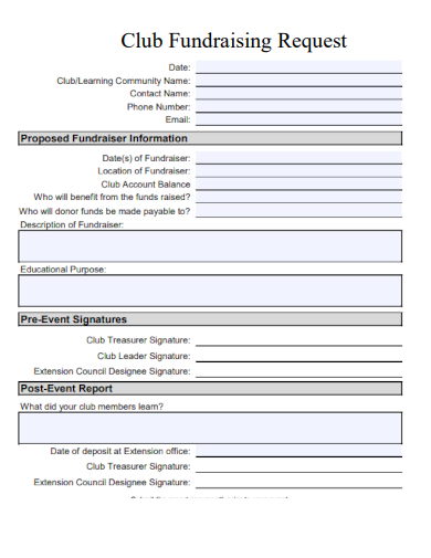 sample club fundraising request template