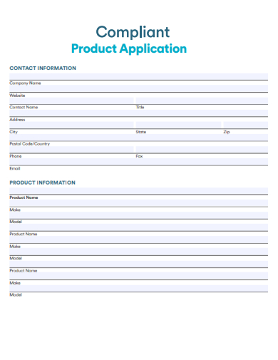 sample compliant product application template