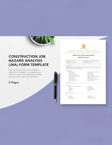 sample construction job hazard analysis form template