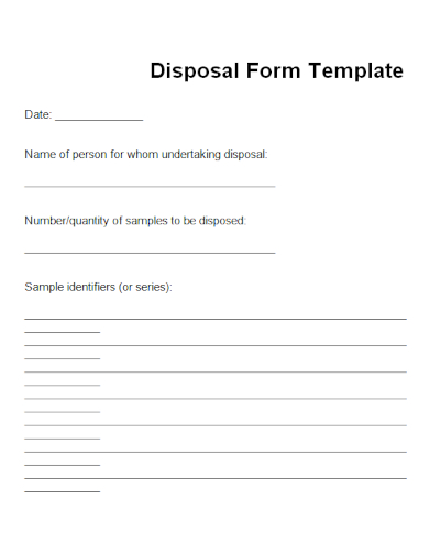 sample disposal form blank template