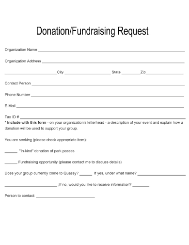sample donation fundraising request template