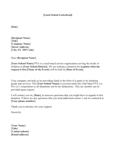 sample donation request letter templates