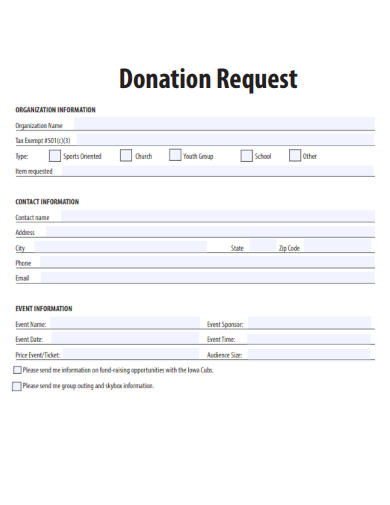 sample donation request printable template