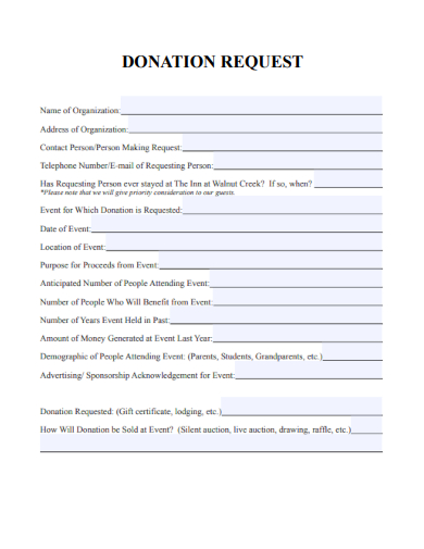 sample donation request standard template