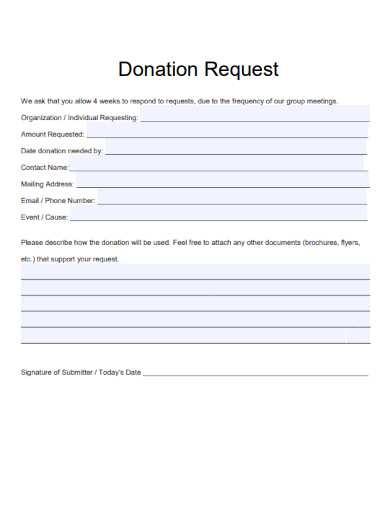sample donation request template