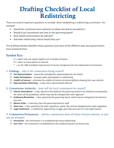 sample drafting checklist of local redistricting template
