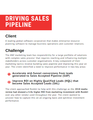 sample driving sales pipeline template