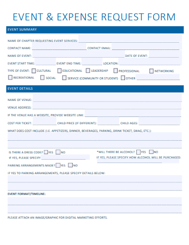 sample event expense request form template