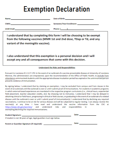 FREE 36 Exemption Form Samples In PDF MS Word FREE 36 Exemption Form Samples In PDF MS Word