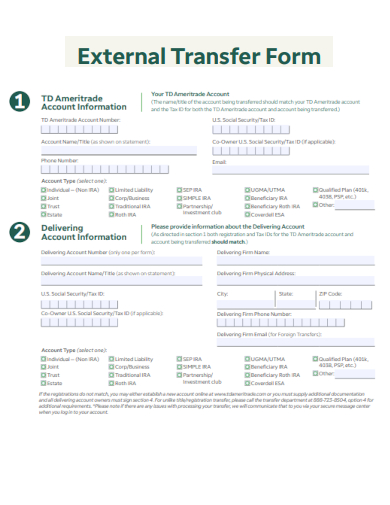 sample external transfer form template