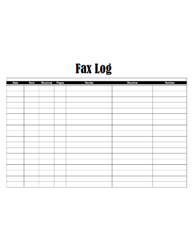 sample fax log form template