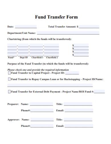 sample fund transfer form template