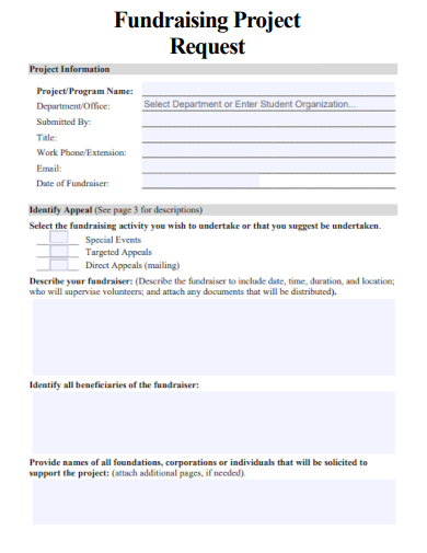 sample fundraising project request template