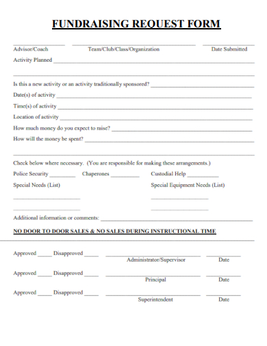 sample fundraising request form template