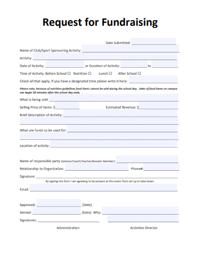 sample fundraising request format template