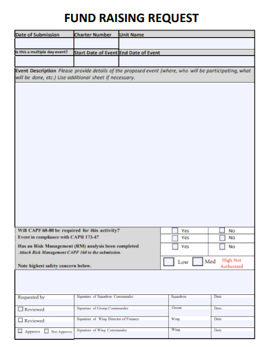 sample fundraising request printable template