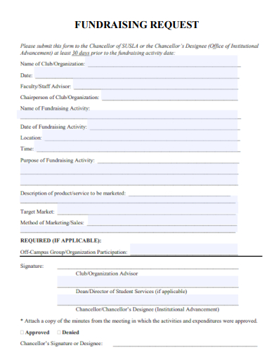 sample fundraising request standard template