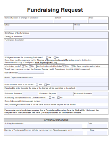 sample fundraising request template