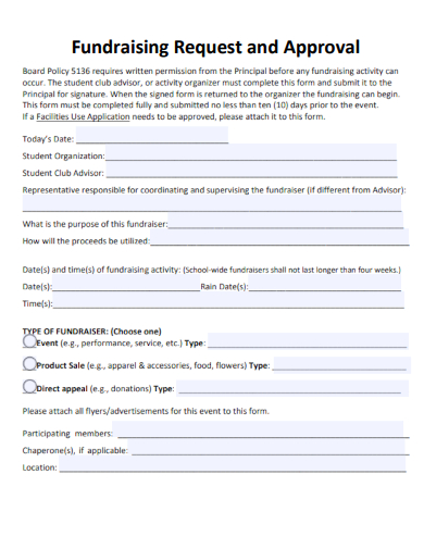 sample fundraising request and approval template