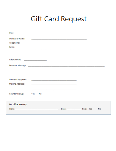 sample gift card request printable template