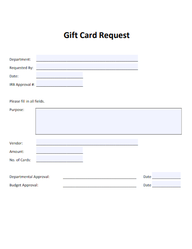 sample gift card request standard templates