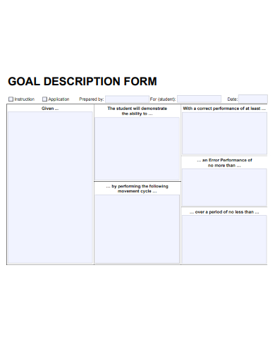 sample goal description form template