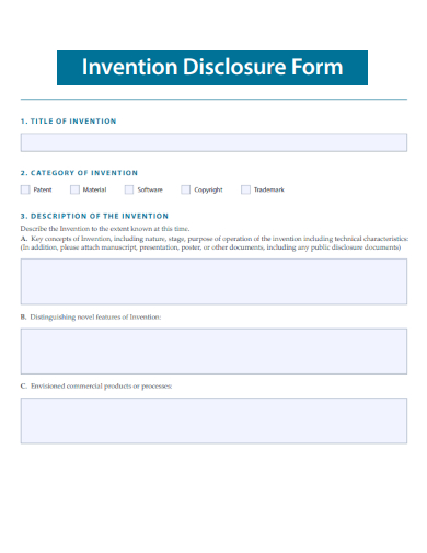 sample invention disclosure form template