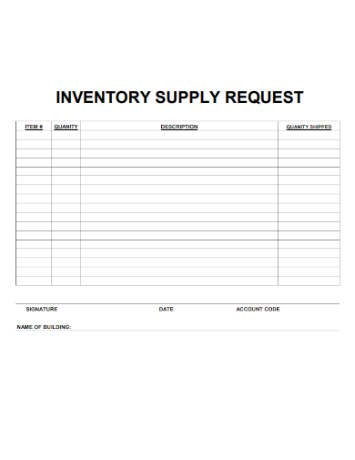 sample inventory supply request template