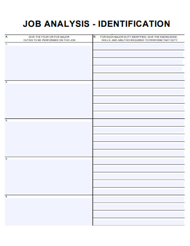 sample job analysis identification form template