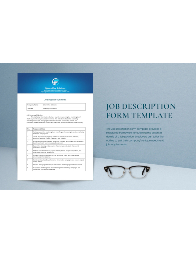sample job description form template template