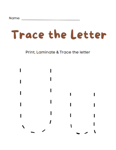 sample letter tracing worksheet template