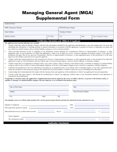 sample mga supplemental form template