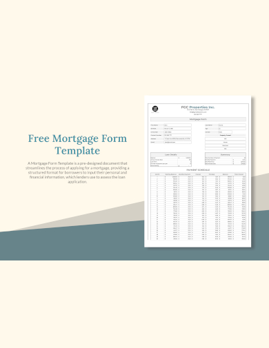 sample mortgage form template