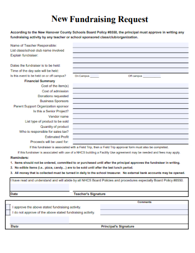 sample new fundraising request template