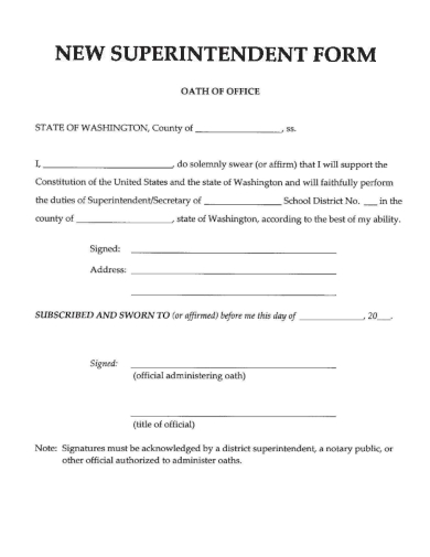 sample new superintendent form template