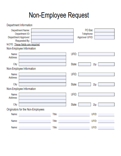 sample non employee request template