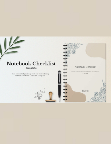 sample notebook checklist template